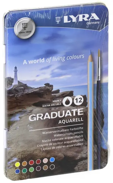 Карандаши акварельные, 12 цветов "Graduate" (L2881120) обложка книги