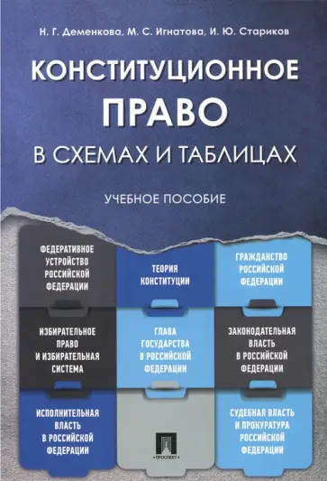 Деменкова, Стариков - Конституционное право в схемах и таблицах. Учебное пособие обложка книги