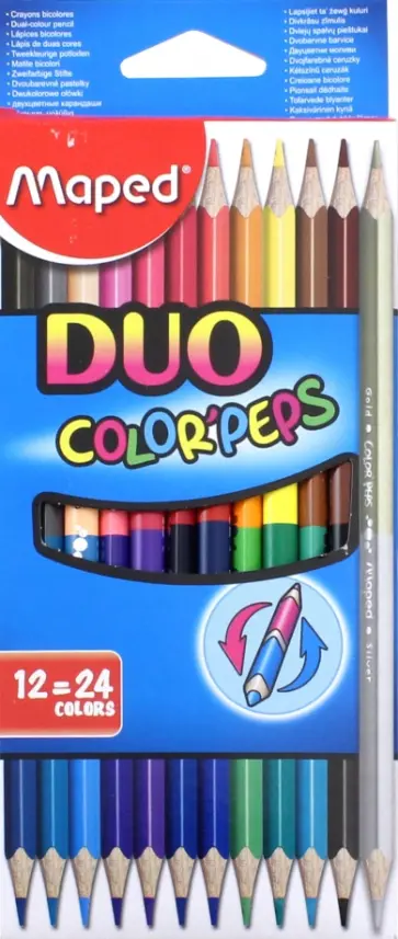 Карандаши цветные "Color'peps Duo" (24 цвета, 12 штук)  (829600) обложка книги
