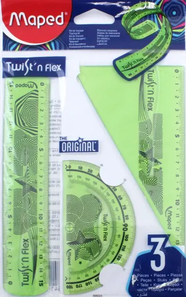 Набор чертежных инструментов "Twist'n Flex" (3 предмета, в ассортименте) (895024) обложка книги