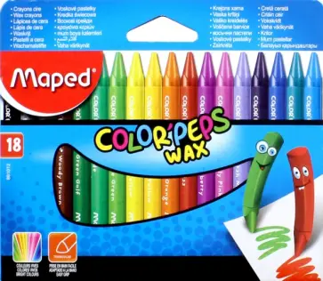 Мелки восковые "Color'peps Wax" (18 цветов) (861012) обложка книги