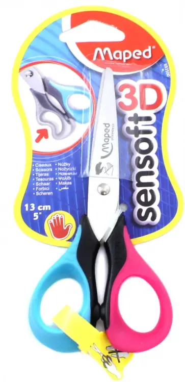 Ножницы детские для левшей "Sensoft" (13 см, в ассортименте) (693500) обложка книги