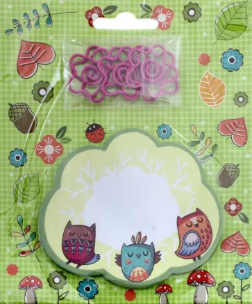 Канцелярский набор "Нежные совы" (бумага+скрепки) (76733) Канцелярский набор "Нежные совы" (бумага+скрепки) (76733) обложка книги