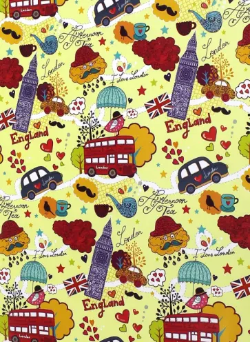 Бумага упаковочная "Лондон" (100х70 см) (75203) обложка книги