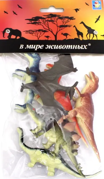 Игровой набор "Динозавры" (6 штук, 10 см) (Т50484) обложка книги
