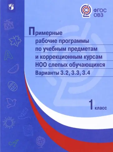Примерные рабочие программы по учебным предметам слепых обучающихся. Варианты 3.2, 3.3, 3.4. 1 класс обложка книги