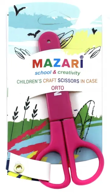 Ножницы детские Orto с защитным футляром, 12 см, в ассортименте обложка книги