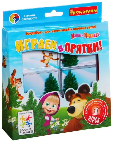 Игра логическая "Маша и Медведь. Играем в прятки" (ВВ1052/SG 430 RU) обложка книги