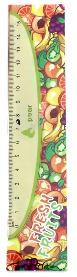 Линейка пластиковая "Фрукты" (15 см, в ассортименте) (S-2871) обложка книги