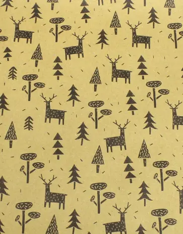 Бумага упаковочная НОВОГОДНИЕ ОЛЕНИ КРАФТ (45082) обложка книги