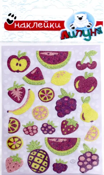 Блестящие наклейки "Фрукты" (GS027) обложка книги