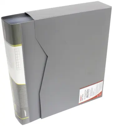 Папка A4, со 100 вкладышами  в пласиковой коробке, серая (DB100AB-05) обложка книги