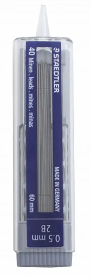 Грифели для механического карандаша "Mars" 0,5мм, 40шт (25505-2B) обложка книги