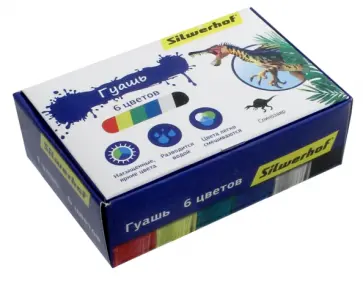 Гуашь "Динозавры" (6 цветов) (962077-06) обложка книги