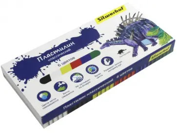 Пластилин "Динозавры" (6 цветов) (956148-06) обложка книги