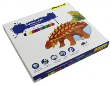 Пластилин "Динозавры" (12 цветов) (956148-12) обложка книги