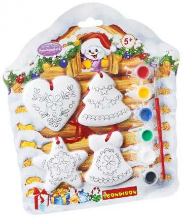 Набор для творчества "Елочные украшения" 4 фигурки (ВВ1572) обложка книги