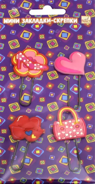Закладка-скрепка "Mini" (4 штуки, в ассортименте) (FMB1126) обложка книги