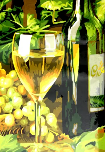 Раскраска по номерам "Белое вино" (40х50 см) (S 544) обложка книги