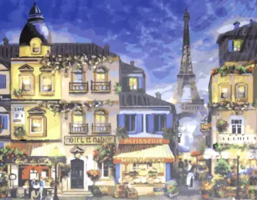 Раскраска по номерам "Вечерний Париж" (40х50 см) (S 3787) обложка книги