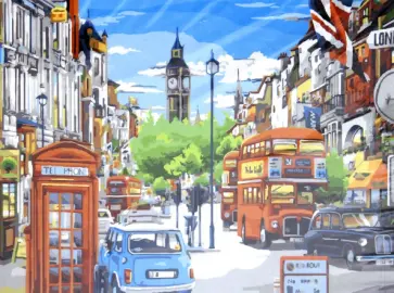 Раскраска по номерам "Лондон" (40х50 см) (S 3796) обложка книги