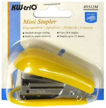 Степлер "Mini" 24/6 26/6, 50 скоб (5512YELL) обложка книги