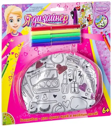 Косметичка для раскрашивания "Гламур", с пайетками (ВВ2304) обложка книги