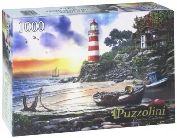 Puzzle-1000 Маяк на обрыве у моря (HPZ1000-9924) обложка книги