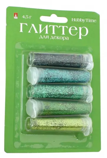 Глиттер для декора с дозатором №4 (4, 5мл, 5 цветов) (2-308/04) обложка книги