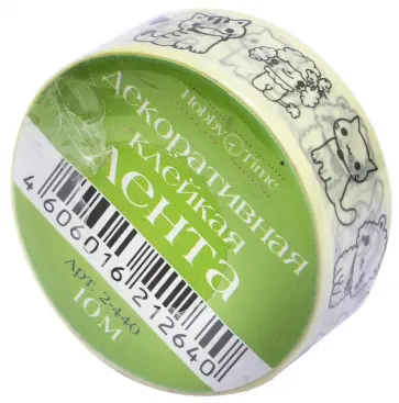 Клеевая лента декоративная для скрапбукинга,15мм Х10 м,32 вида (2-440) обложка книги