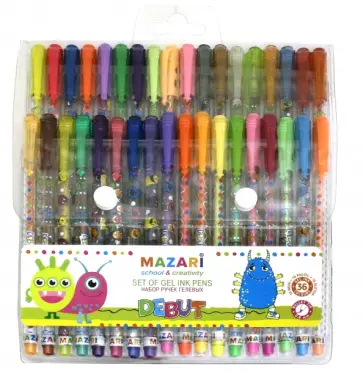 Набор ручек гелевых "Debut" (36 цветов, ароматизированные чернила) (M-5514-36) обложка книги