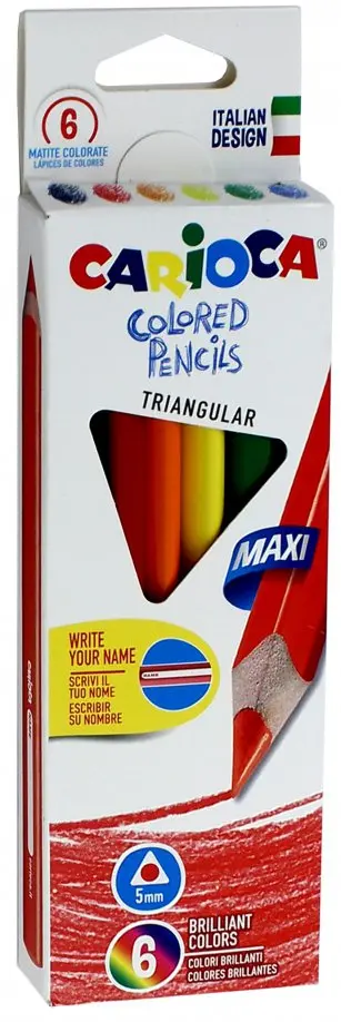 Набор деревянных карандашей 6 цветов CARIOCA MAXI (42395) Набор деревянных карандашей 6 цветов CARIOCA MAXI (42395) обложка книги