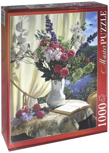 Puzzle-1000 "Цветы и книга" (АЛМП1000-6917) обложка книги
