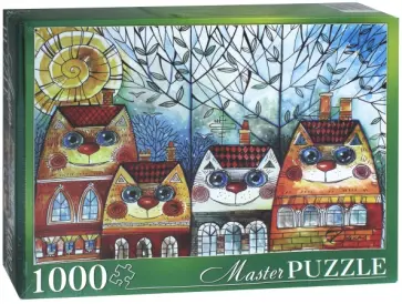 Puzzle-1000 "Оксана Заика. Коты-Домики" (АЛМП1000-6922) обложка книги