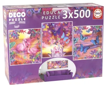 Пазл 3 штуки по 500 деталей. "Тропические виды" (17688) обложка книги