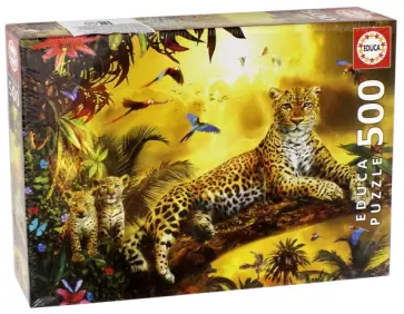 Пазл-500 "Леопард и его детеныши" (17736) обложка книги
