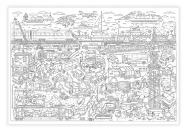 Транспорт. Большая раскраска обложка книги