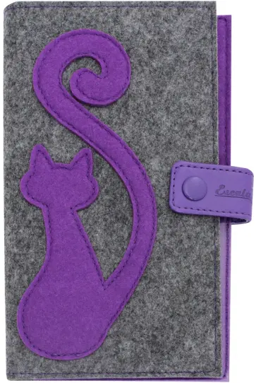 Органайзер-обложка для путешествий (фетр, 200х110 мм, графитово-фиолетовый) (45285) обложка книги