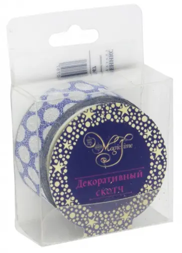 Лента самоклеящаяся "Синяя в белый горох" (77747) обложка книги