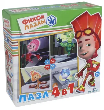 Пазл 4 в 1 "Фиксики. Любимые герои" (12551) обложка книги