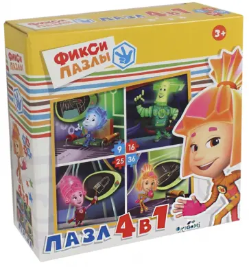 Пазл 4 в 1 "Фиксики. Обучение" (12550) обложка книги
