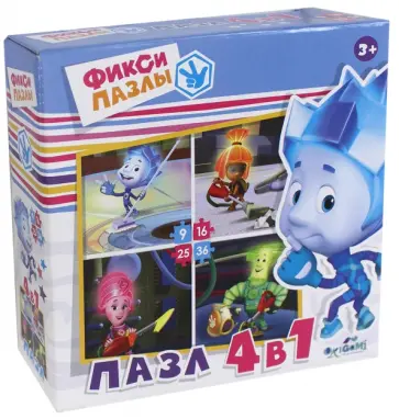 Пазл 4 в 1 "Фиксики. Пылесос" (12549) обложка книги