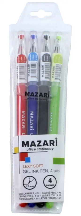 Набор ручек гелевых "LEXY SOFT" 4 цвета (М-5506-4) обложка книги
