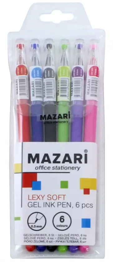 Набор ручек гелевых "LEXY SOFT" 6 цветов (М-5506-6) обложка книги