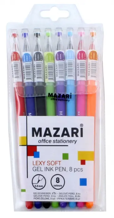 Набор ручек гелевых "LEXY SOFT" 8 цветов (М-5506-8) обложка книги