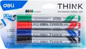 Набор маркеров для досок 4 цвета "Think" обложка книги