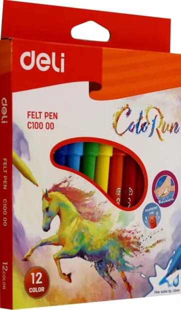 Фломастеры 12 цветов "ColoRun" смываемые (EC10000) Фломастеры 12 цветов "ColoRun" смываемые (EC10000) обложка книги