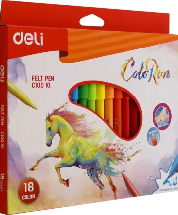 Фломастеры ColoRun, 18 цветов, смываемые, в ассортименте обложка книги