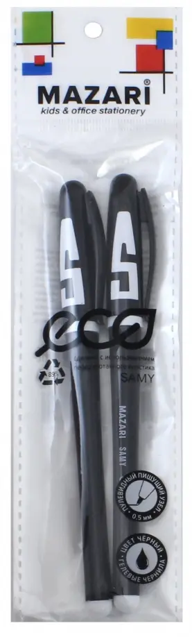 Набор ручек гелевых для ЕГЭ Samy, черные, 2 штуки обложка книги