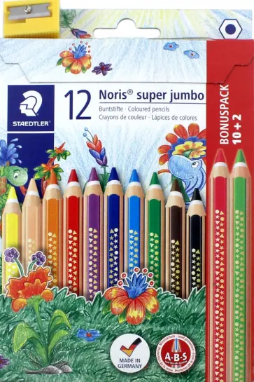 Карандаши цветные "Noris Club Super Jumbo" (12 цветов, точилка) (129NC12P1) обложка книги